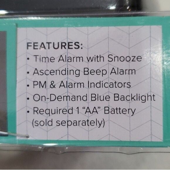 Equity LCD Digital Battery Powered Travel Alarm Clock NWT - Picture 5 of 8